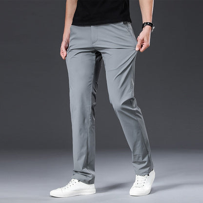 Classic High Quality Men Trousers Spring Summer Midweight Solid Color Straight Trousers Male Full Length Casual Pants Men